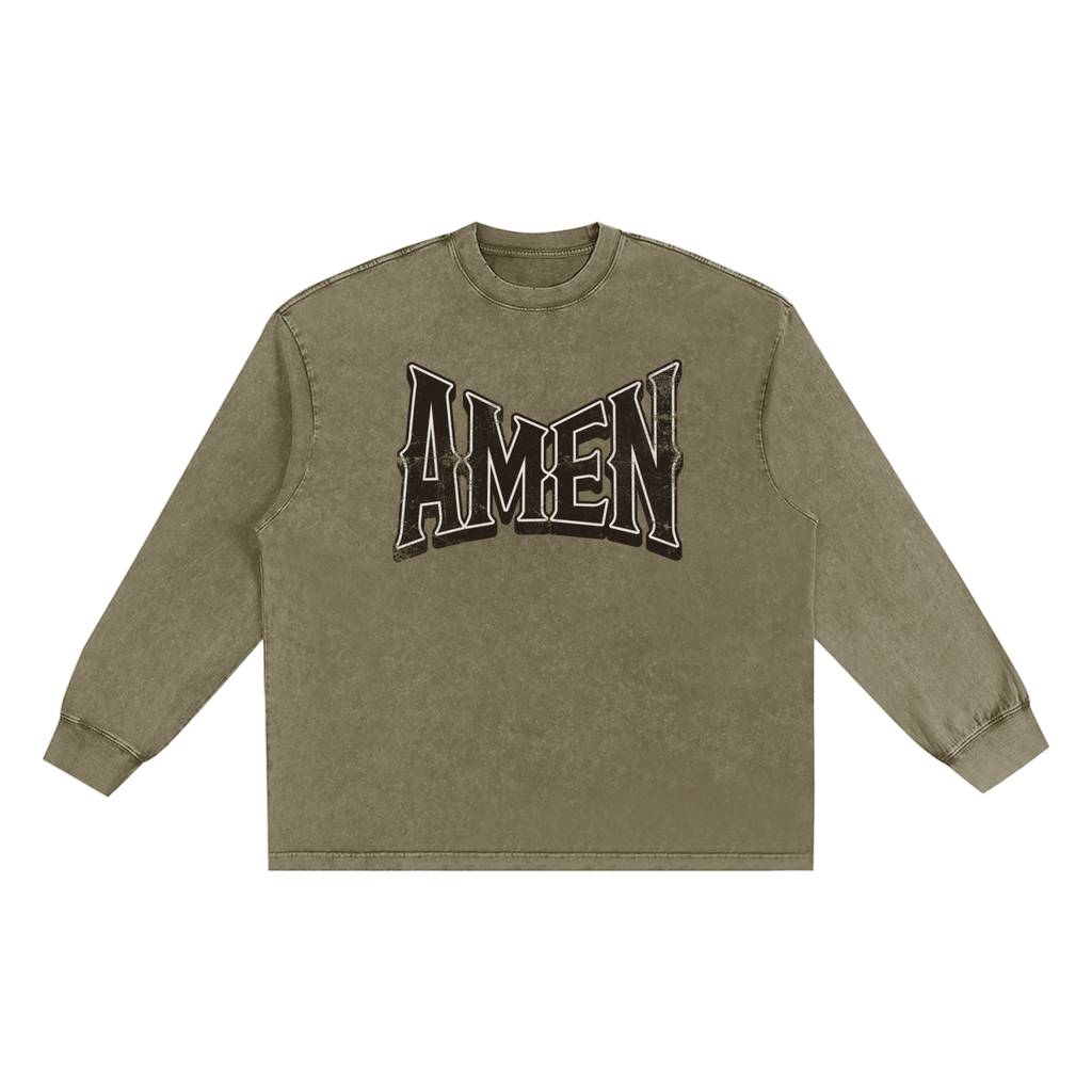 Amen Snow Washed Frayed Edge T-Shirt